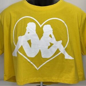 2 pcs Bundle crop tops SZ L/M color yellow/pink